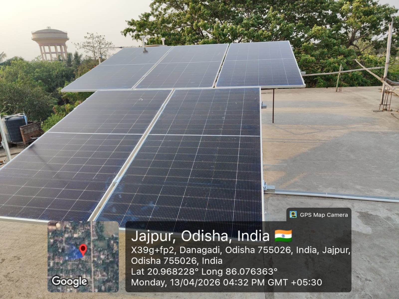 Rooftop solar power system installed in Jajpur, Odisha