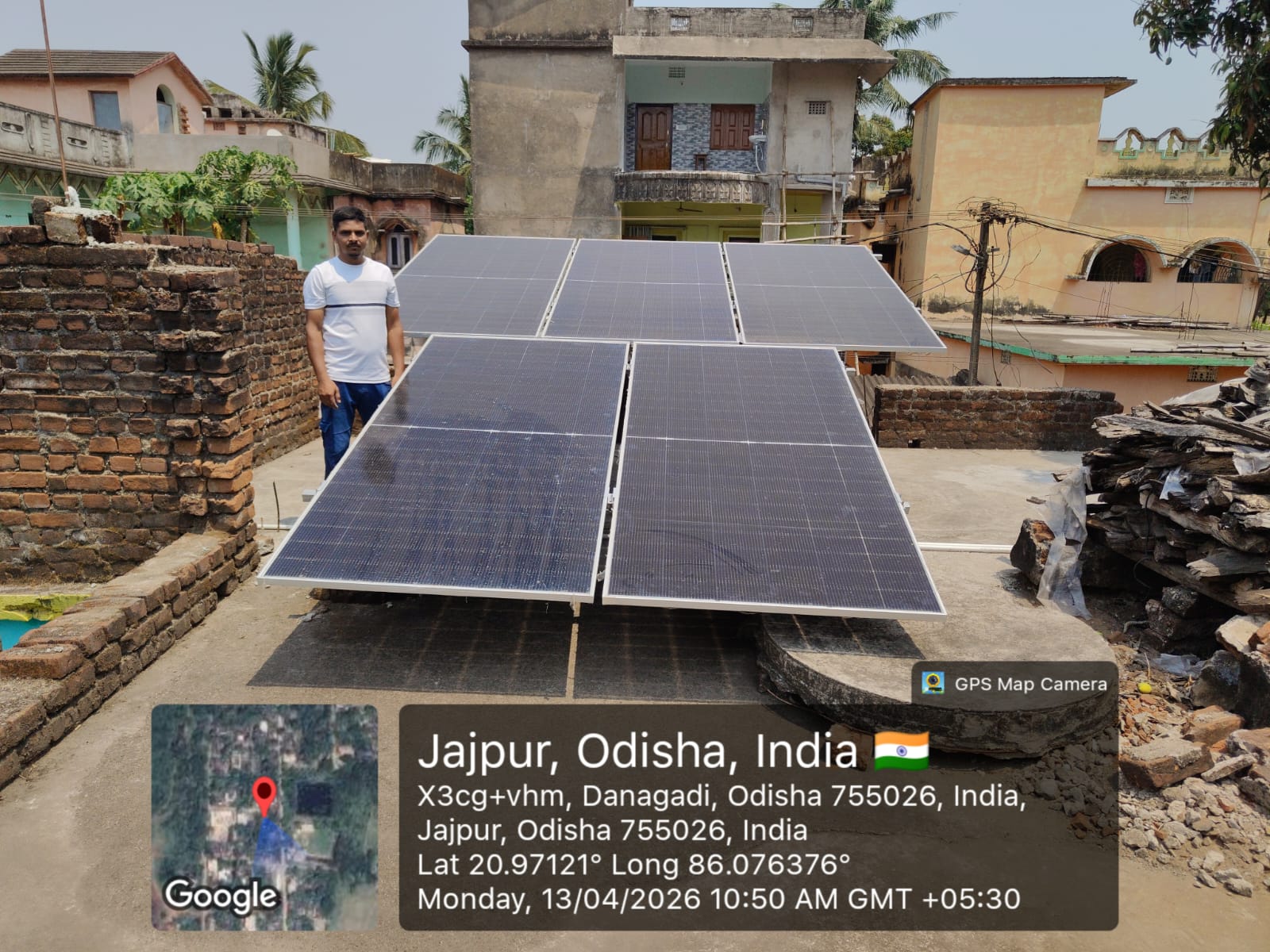 Residential rooftop solar panels installed in Jajpur, Odisha
